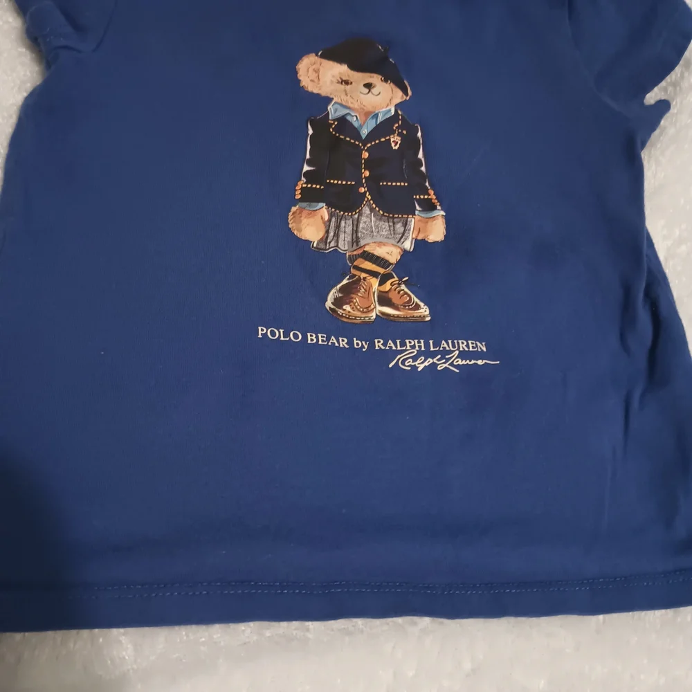 Ralph Lauren Kids' Blue Polo Bear Graphic Tee